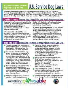 an ad for the u s service dog laws, which includes information on how to use it