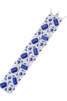 Kashmir Sapphire, Types Of Stones, Tennis Bracelet, White Blue, Cubic Zirconia, Tennis, Lab, Sapphire, Art Deco