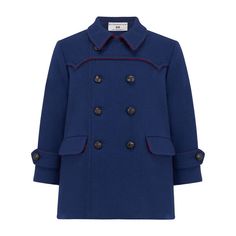 An intricately tailored blue double-breasted boys pea coat. Theepitome of the singular quality and style that has long been associated with British outerwear. Featuring subtle contrasting tipping detail, the Marylebone is hand-crafted in Britain using premium British merino cloth from a mill with over 230 years of heritage. - Kids Boy Clothing Outerwear - Maisonette Blue Wool Pea Coat With Double Button Closure, Blue Double-breasted Wool Pea Coat, Blue Wool Double-breasted Outerwear, Blue Double-breasted Wool Outerwear, Blue Wool Pea Coat With Button Closure, Classic Blue Double-breasted Pea Coat, Classic Blue Pea Coat With Double Button Closure, Blue Long Sleeve Double-breasted Peacoat, Blue Double-breasted Long Sleeve Peacoat