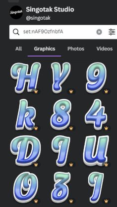 the font and numbers are all in different styles, but there is no image to describe