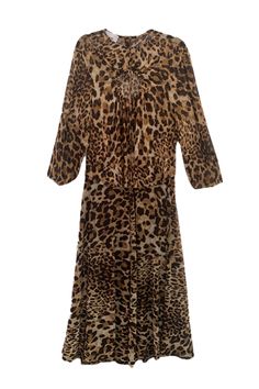 leopard dress flat Long Sleeves Dress, Led Fashion, Dress Drape, Cotton Shirt Dress, Ballet Dress, Keyhole Neckline, Bold Style, Leopard Dress, Flowing Skirt