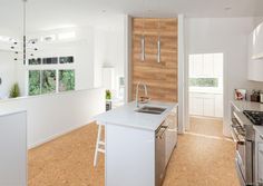 the kitchen is clean and ready for us to use in its new owner's home