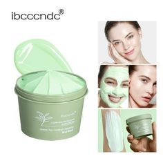 Green Tea Ice Skin Cleaning Mud Film Moisturizing Oil Control Cleaning Smearing Green Tea Facial Mask 100g Features: Green tea cleansing mask is nourishing, moisturizing and repairing ingredients. Our green tea mud mask helps reduce spots, redness, and blackheads on the skin, but also has powerful anti-aging and anti-wrinkle properties that can effectively fight aging. The can be seen in the first application, and it takes 15 minutes to complete a process! It even helps hormonal imbalance , whic Green Tea Face Mask, Detox Facial, Green Tea Facial, Skin Cleaning, Moisturizing Face Mask, Green Tea Face, Green Tea Mask, Organic Facial, Skin Care Face Mask