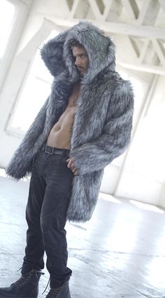 Mystic Wolf Faux Fur Gray Warm Boho Disco Man Playa Wear Jacket Festival Mens Kimono Burning Man Coat Clothing Sequin Mask Outfit - Etsy Winter Costume Long Coat, Winter Costume Outerwear With Faux Fur Lining, Mask Outfit, Mens Kimono, Man Coat, Mystical Wolf, Sequin Mask, Male Kimono, Coat Outfits