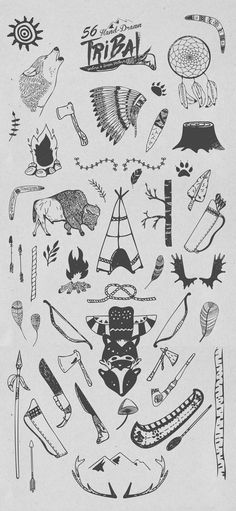 a drawing of various items and symbols in the shape of a circle on a piece of paper