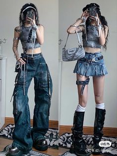 Y2k Body Workout, Acubi Fashion Black Women, Ashnikko Concert Outfit Ideas, Urban Core Outfits, Acubi Street Wear, Cyberpunk Fashion Women, Outfits For Females, Bff Outfit, Peony Aesthetic