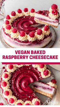 Vegan Baked Raspberry Cheesecake Baked Raspberry Cheesecake, Vegan Thanksgiving Dessert, Vegan Easter Recipes, Raspberry No Bake Cheesecake, Vegan Drinks Recipes, Tofu Vegan, Vegan Cheesecake Recipe, Quick Vegan Meals