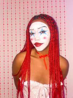 Crazy Clown Costume Women, At Home Clown Costume, Friendly Clown Makeup, Clown Mask Makeup, Colourful Clown Makeup, Clown Make Up Aesthetic, Orange Clown Makeup, Clown Makeup Black Women, Clown Tricks