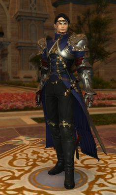 Ffxiv Scholar, Ffxiv Roegadyn, Ffxiv Au Ra Male, Ffxiv Warrior, Ffxiv Glamour Male, High Fantasy, Gaming Clothes, Final Fantasy