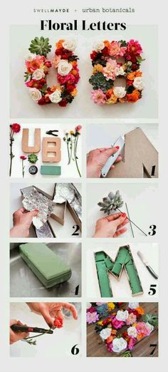 the steps to make a floral letter wreath