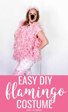 the easy diy flamingo costume is perfect for halloween