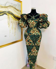 Dress African Style, Ankara Short Gown Dresses, Straight Gown, Ankara Print Dress, African Prom Dress, Trending Dress, Nigerian Dress