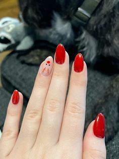 Nails December Winter, Reindeer Nails Designs, Christmas Nails Reindeer, Reindeer Christmas Nails, Christmas Reindeer Nails, December Nails Christmas, Nails Reindeer, Christmas Raindeer, Red Almond Nails