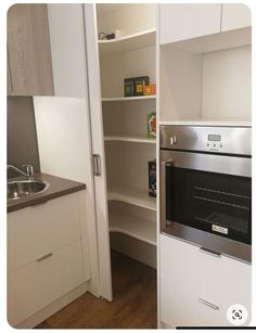 the kitchen is clean and ready to be used as a storage area for cooking items