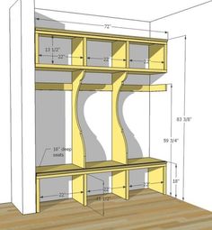 the plans for a bookcase with shelves