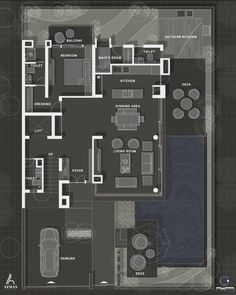 the floor plan for an apartment with three bedroom and two bathrooms