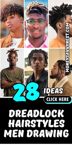 Discover the versatility of dreadlock hairstyles for men drawing with short, long, and cornrow styles. Whether you're drawing locs dreadlocks short or seeking dreadlocks ideas for formal occasions like a wedding, explore the best looks for modern men Men Loc Styles Short, Drawing Locs, Loc Hairstyles For Men, Mens Dreadlock Styles