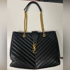 Had Her For A While And Could Use A New Bag Bought On Poshmark And Previously Authenticated And Will Go Through Authentication Again Once Purchased.Will Update Photos She Has A Few Scratches But A Lot Of Life Left. Dimensions Are 14in X 10in. Bags Ysl, Quilted Shoulder Bag, Saint Laurent Bags, Yves Saint Laurent Bags, Black Quilt, New Bag, Yves Saint Laurent, Saint Laurent, Bag Lady