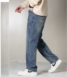 These men’s jeans are a timeless staple reimagined for the modern wardrobe. They boast a relaxed fit that ensures comfort without sacrificing style, crafted from high-quality denim with a classic blue wash. The jeans feature a straight-leg cut, providing a flattering silhouette that’s both versatile and on-trend. PRODUCT DETAILS Material: Cotton Streetwear Jeans With Straight Hem, Straight Fit Jeans For Streetwear, Urban Denim Blue Jeans With Straight Hem, Urban Style Straight Fit Denim Jeans, Relaxed Fit Straight Jeans For Streetwear, Straight Relaxed Fit Jeans For Streetwear, Modern Medium Wash Jeans For Streetwear, Urban Straight Jeans For Streetwear, Modern Straight Hem Jeans For Streetwear