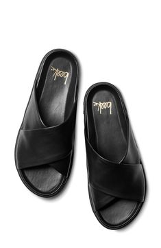 A foam footbed wrapped in leather provides lasting comfort in a platform-boosted slide sandal. 1 1/4" platform (size 11) Cushioned footbed with arch support Leather upper and lining/rubber sole Imported With every shoe purchased, Beek will donate a meal to a child in need through multiple outside charities Children In Need, African Attire, Arch Support, Slide Sandals, Hen, A Child, Rubber Sole, Womens Sandals, Leather Upper