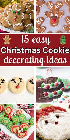 15 Easy Decorated Christmas Cookie Ideas and six photos of different simple christmas cookie decorated ideas Cookies You Can Decorate, Christmas Biscuit Decorating For Kids, Christmas Baking Activities For Kids, Cookie Decorating Class Party, Candy Shaped Cookies, Decorate Cookies Christmas, Baking With Kids Christmas, Kids Baking Ideas Christmas, Easy Gingerbread Cookie Decorating Ideas