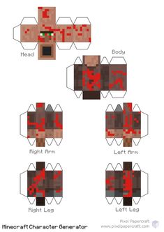 the paper crafting project for minecraft's character generator, which includes an image of