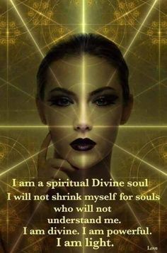 a woman with her hand on her face and the words i am a spirit divine soul