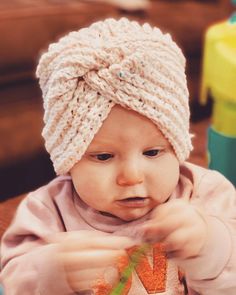 Beautiful baby turban!! Very warm and stylish!! Could be worn during the spring time as well! Baby Turban Hat, Baby Turban, Turban Hat, Skull Cap Beanie, Skull Cap, Spring Time, Caps Hats, Porter, Accessories Hats