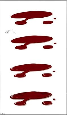 Pool Of Blood Reference, How To Draw Liquid, How To Draw Blood Splatters, Blood Reference Drawing, Gut Spill Art, Gore Artstyle, Drawing Blood, رسم كاريكاتير, Blood Art