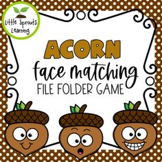 the acorn face matching file folder game