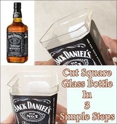 an image of a glass bottle with 3 simple steps to make it look like jack daniels