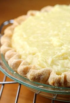 a pie sitting on top of a cooling rack