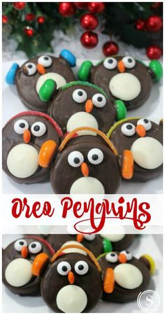 these are some chocolate penguins with googly eyes on them for christmas or new year's eve