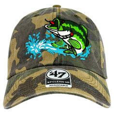 Ready to ship made on 47brand Xavier Wulf, Fishing Hat, Band Merch, Bass Fishing, Khaki Green, Dad Hats, Old School, Bass, Camo