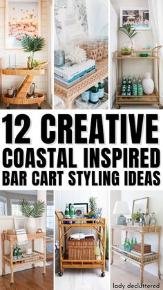 12 creative coastal inspired bar cart styling ideas that are easy to do in the living room