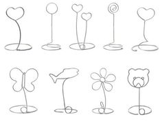 six different types of flower stems with hearts and flowers in the shape of heart shapes