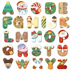 the letters are decorated with different types of christmas decorations