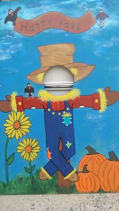 a painting of a scarecrow holding a plate