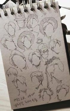 a notebook with some drawings on it