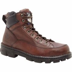 Georgia Boot Men's 6 in. Eagle Light Wide Load Steel Toe Work Boots, G6395 Georgia Boots, Steel Toe Shoes, Steel Toe Boots, Steel Toe Work Boots, Work Boots Men, Tractor Supply, Mens Shoes Boots, Leather Collar, Designer Boots