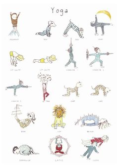 an image of children's yoga poses with words written in the upper right corner