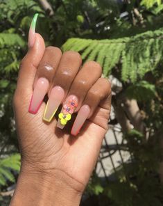 Nail Art Cute, Nails 2018, Colorful Nail Art, Colorful Nail, Summer Acrylic Nails, Neon Nails, Dope Nails, Manicure E Pedicure, Gorgeous Nails