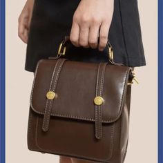 Lkblock Simplicity Brown Backpack Women Preppy Multifunction Messenger Bag Girl Travel Casual Shoulder Bag Aesthetic Handbag Size:20*19*9cm (Length20cm, high19cm, width9cm) Brown School Satchel With Luggage Sleeve, Large Capacity Brown Satchel For On-the-go, Travel-friendly Brown Satchel, Brown Satchel With Turn-lock For Travel, Beige Travel Satchel With Turn-lock Closure, Shoulder Bag Aesthetic, Oxford Bags, Brown Backpacks, Luxury Designer Handbags