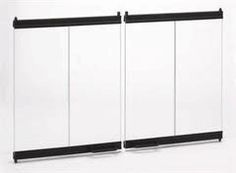 two black and white dividers on the wall in front of a gray background,