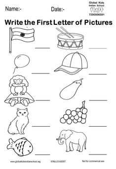 worksheet for the first letter of the alphabet with pictures and words to color