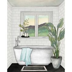 Modern Black and White Bath I Poster Print by Elizabeth Medley-VARPDX15887 Image 1 Metaverse Art, Black Bath, White Bath, Art Set Of 2, Selling Artwork, Modern Wood, Black Paint, Art Set, Online Art