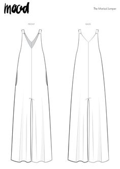 the sleeveless jumpsuit pattern is shown