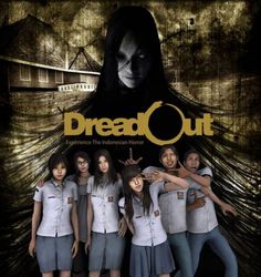 a group of people standing next to each other in front of a poster that says dread out