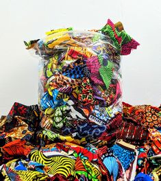 there is a large bag full of colorful items