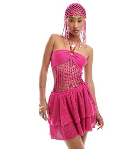 Dresses by Easy Tiger Festival mode: on Halterneck style Tie-back fastening Regular fit Tiger Clothes, Tiger Crochet, Festival Mode, Easy Tiger, Pink Crochet, Maxi Dress Trend, Swimwear Sale, Petite Maternity, Hoodies For Sale